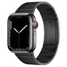 For Apple Watch SE 2023 44mm PG60 Single Bead Bamboo Joint Titanium Metal Watch Band(Graphite Black) - 1