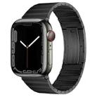 For Apple Watch Series 8 45mm PG60 Single Bead Bamboo Joint Titanium Metal Watch Band(Graphite Black) - 1