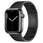 For Apple Watch Series 7 41mm PG60 Single Bead Bamboo Joint Titanium Metal Watch Band(Graphite Black) - 1