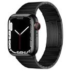 For Apple Watch Series 4 44mm PG60 Single Bead Bamboo Joint Titanium Metal Watch Band(Black) - 1