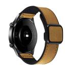 20mm Crazy Horse Texture Fold Magnetic Buckle Leather Silicone Watch Band(Light Brown) - 1
