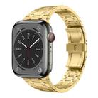 For Apple Watch Series 9 45mm PG94 Dual-link Modified Stainless Steel Watch Band(Gold) - 1