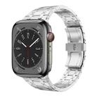 For Apple Watch Series 9 45mm PG94 Dual-link Modified Stainless Steel Watch Band(Silver) - 1