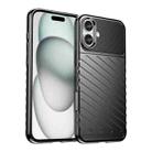 For iPhone 16 Plus Thunderbolt Shockproof Soft TPU Phone Case(Black) - 1