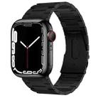 For Apple Watch SE 2023 44mm PG63 Three-Bead Protrusion Titanium Metal Watch Band(Black) - 1