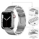 For Apple Watch Series 8 45mm PG63 Three-Bead Protrusion Titanium Metal Watch Band(Silver) - 2