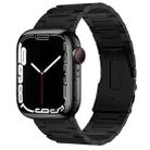 For Apple Watch SE 2022 40mm PG63 Three-Bead Protrusion Titanium Metal Watch Band(Black) - 1