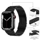 For Apple Watch Series 7 45mm PG63 Three-Bead Protrusion Titanium Metal Watch Band(Black) - 2