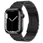 For Apple Watch Series 6 44mm PG63 Three-Bead Protrusion Titanium Metal Watch Band(Graphite Black) - 1