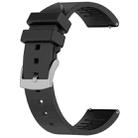 20mm Fluororubber Watch Band Wristband(Black) - 2