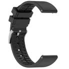 20mm Fluororubber Watch Band Wristband(Black) - 3