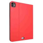 For iPad Pro 13 2024 Stretch Voltage Plain Leather Smart Tablet Case(Red) - 3