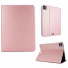 For iPad Pro 13 2024 Stretch Voltage Plain Leather Smart Tablet Case(Rose Gold) - 1