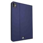 For iPad Pro 13 2024 Stretch Voltage Plain Leather Smart Tablet Case(Dark Blue) - 3