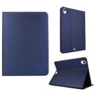 For iPad Air 13 2024 Stretch Voltage Plain Leather Smart Tablet Case(Dark Blue) - 1