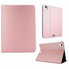 For iPad Air 11 2024 Stretch Voltage Plain Leather Smart Tablet Case(Rose Gold) - 1