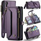 For iPhone XR CaseMe C36 Card Slots Zipper Wallet RFID Anti-theft Leather Phone Case(Purple) - 1