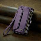 For iPhone XR CaseMe C36 Card Slots Zipper Wallet RFID Anti-theft Leather Phone Case(Purple) - 2