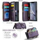 For iPhone XR CaseMe C36 Card Slots Zipper Wallet RFID Anti-theft Leather Phone Case(Purple) - 3