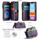 For iPhone 11 CaseMe C36 Card Slots Zipper Wallet RFID Anti-theft Leather Phone Case(Purple) - 3