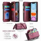 For iPhone 11 CaseMe C36 Card Slots Zipper Wallet RFID Anti-theft Leather Phone Case(Wine Red) - 3