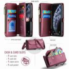 For iPhone 11 Pro CaseMe C36 Card Slots Zipper Wallet RFID Anti-theft Leather Phone Case(Wine Red) - 3