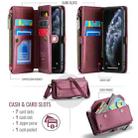 For iPhone 11 Pro Max CaseMe C36 Card Slots Zipper Wallet RFID Anti-theft Leather Phone Case(Wine Red) - 3