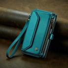 For iPhone 12 Pro CaseMe C36 Card Slots Zipper Wallet RFID Anti-theft Leather Phone Case(Blue-green) - 2