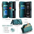 For iPhone 12 Pro CaseMe C36 Card Slots Zipper Wallet RFID Anti-theft Leather Phone Case(Blue-green) - 3