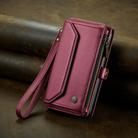 For iPhone 12 Pro CaseMe C36 Card Slots Zipper Wallet RFID Anti-theft Leather Phone Case(Wine Red) - 2