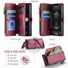 For iPhone 12 Pro CaseMe C36 Card Slots Zipper Wallet RFID Anti-theft Leather Phone Case(Wine Red) - 3