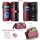 For iPhone 12 Pro Max CaseMe C36 Card Slots Zipper Wallet RFID Anti-theft Leather Phone Case(Wine Red) - 3