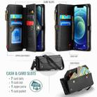 For iPhone 12 CaseMe C36 Card Slots Zipper Wallet RFID Anti-theft Leather Phone Case(Black) - 3