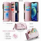 For iPhone 12 CaseMe C36 Card Slots Zipper Wallet RFID Anti-theft Leather Phone Case(Pink) - 3