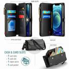 For iPhone 12 mini CaseMe C36 Card Slots Zipper Wallet RFID Anti-theft Leather Phone Case(Black) - 3