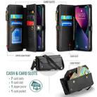For iPhone 13 CaseMe C36 Card Slots Zipper Wallet RFID Anti-theft Leather Phone Case(Black) - 3