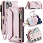 For iPhone 13 mini CaseMe C36 Card Slots Zipper Wallet RFID Anti-theft Leather Phone Case(Pink) - 1