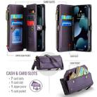 For iPhone 13 Pro CaseMe C36 Card Slots Zipper Wallet RFID Anti-theft Leather Phone Case(Purple) - 3