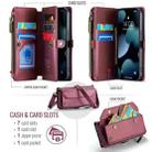 For iPhone 13 Pro CaseMe C36 Card Slots Zipper Wallet RFID Anti-theft Leather Phone Case(Wine Red) - 3