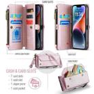 For iPhone 14 CaseMe C36 Card Slots Zipper Wallet RFID Anti-theft Leather Phone Case(Pink) - 3