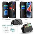 For iPhone 14 Plus CaseMe C36 Card Slots Zipper Wallet RFID Anti-theft Leather Phone Case(Black) - 3