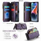 For iPhone 14 Plus CaseMe C36 Card Slots Zipper Wallet RFID Anti-theft Leather Phone Case(Purple) - 3