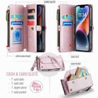 For iPhone 14 Plus CaseMe C36 Card Slots Zipper Wallet RFID Anti-theft Leather Phone Case(Pink) - 3