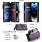 For iPhone 14 Pro CaseMe C36 Card Slots Zipper Wallet RFID Anti-theft Leather Phone Case(Purple) - 3