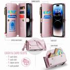 For iPhone 14 Pro CaseMe C36 Card Slots Zipper Wallet RFID Anti-theft Leather Phone Case(Pink) - 3