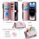 For iPhone 14 Pro Max CaseMe C36 Card Slots Zipper Wallet RFID Anti-theft Leather Phone Case(Pink) - 3