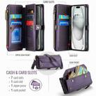 For iPhone 15 CaseMe C36 Card Slots Zipper Wallet RFID Anti-theft Leather Phone Case(Purple) - 3