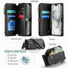 For iPhone 15 Plus CaseMe C36 Card Slots Zipper Wallet RFID Anti-theft Leather Phone Case(Black) - 3