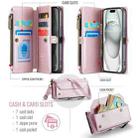 For iPhone 15 Plus CaseMe C36 Card Slots Zipper Wallet RFID Anti-theft Leather Phone Case(Pink) - 3