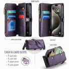For iPhone 15 Pro CaseMe C36 Card Slots Zipper Wallet RFID Anti-theft Leather Phone Case(Purple) - 3